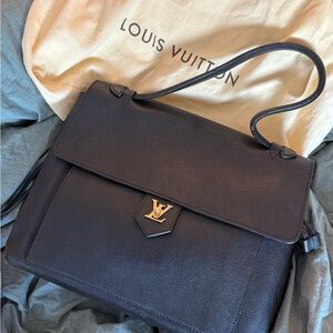 Louis Vuitton LockMe Shoulder Tote Bag in Black